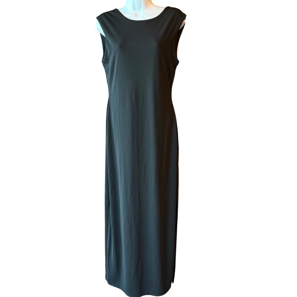 WAYF Sleeveless Maxi Dress Size Medium Black Scoop Back Stretch Formal Evening